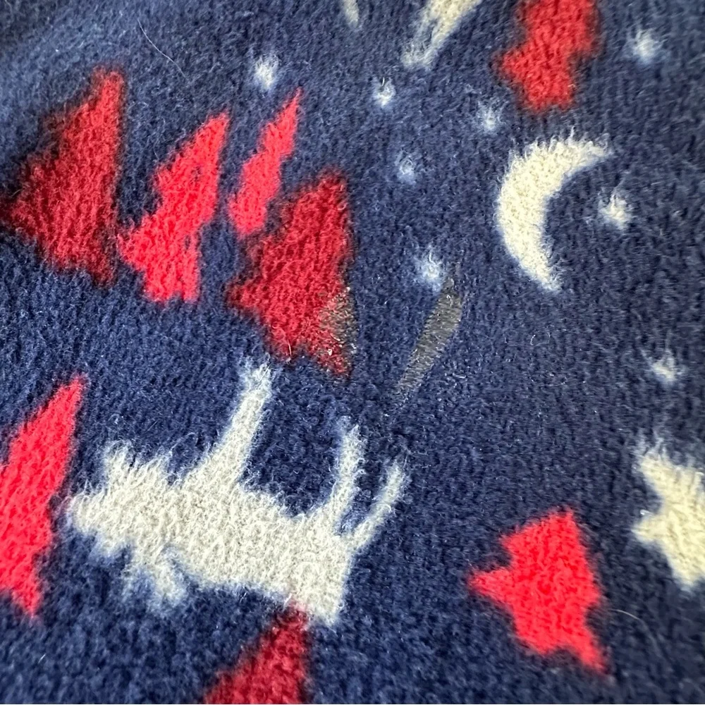 Eddie Bauer blue red fleece pajama set boys‎ M 10-12 moose winter trees